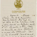Lettre de Guy de Pourtalès à sa femme Hélène, 23 août 1916.
