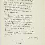 Guy de Pourtalès, dernière page du manuscrit de La Pêche miraculeuse, janvier 1937.

